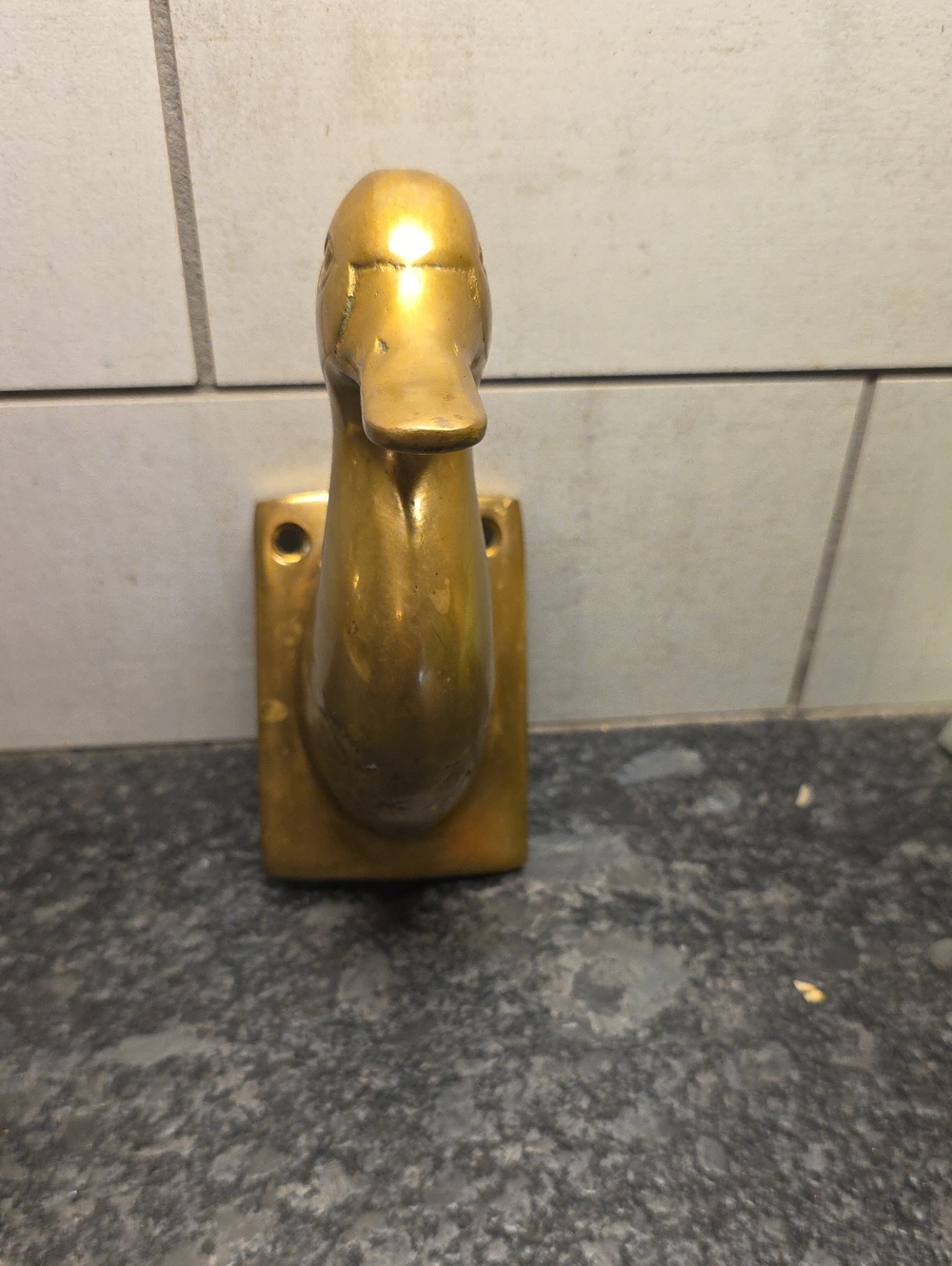 Brass Duck Wall Hook - Gold Decorative Home Accent